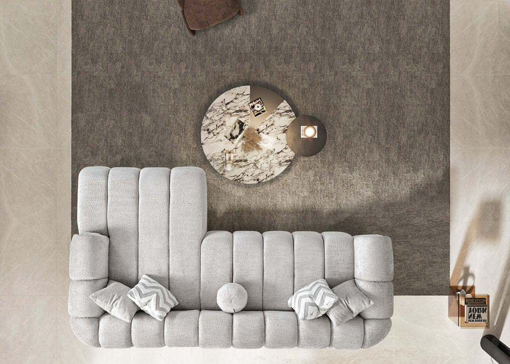 Canapé d'angle de luxe – 290 x 160 cm – Design moderne en tissu bouclé