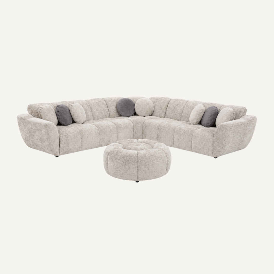 Livorno | Canapé d'angle de luxe avec pouf en option