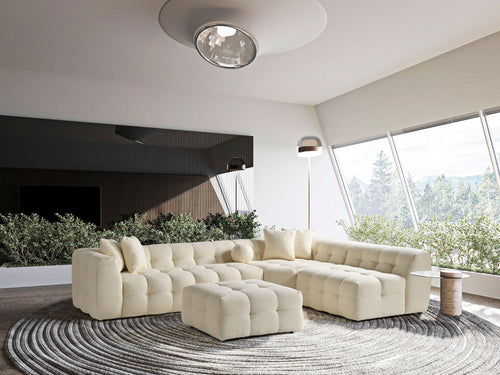 Canapé d'angle Amsterdam – 290 x 275 cm – Bouclé Luxe Crème
