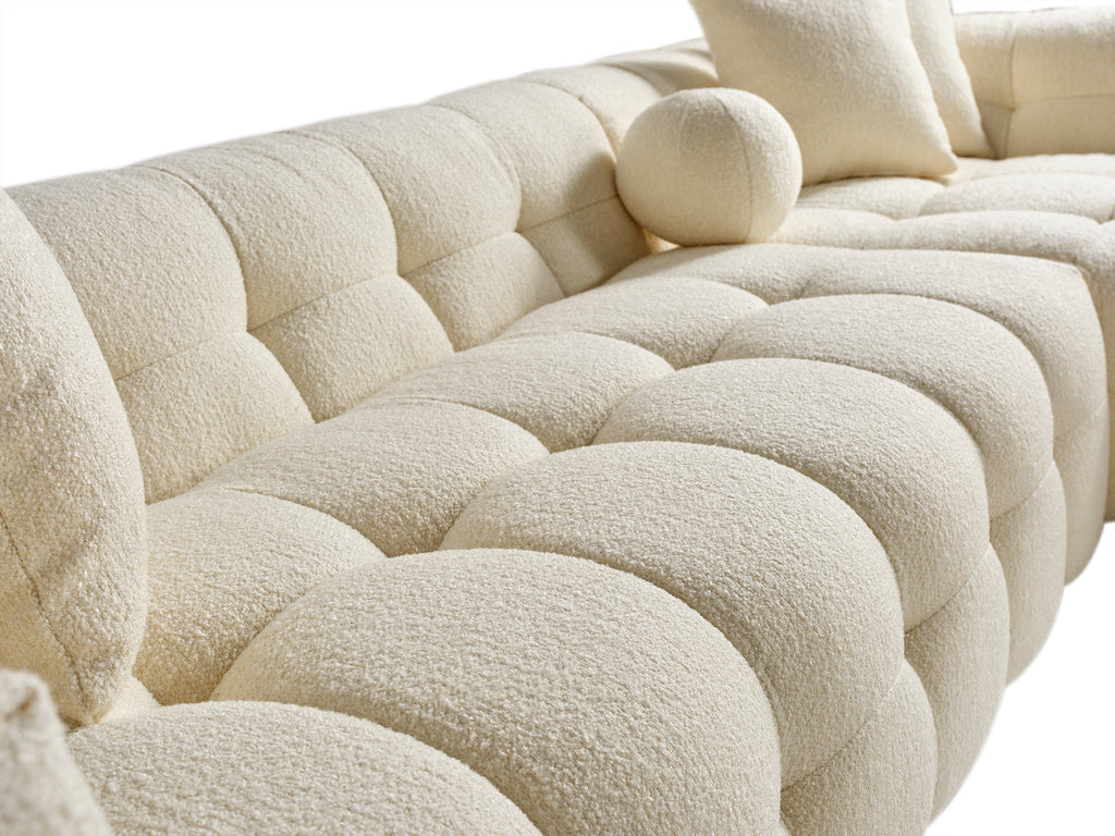Canapé d'angle Amsterdam – 290 x 275 cm – Bouclé Luxe Crème