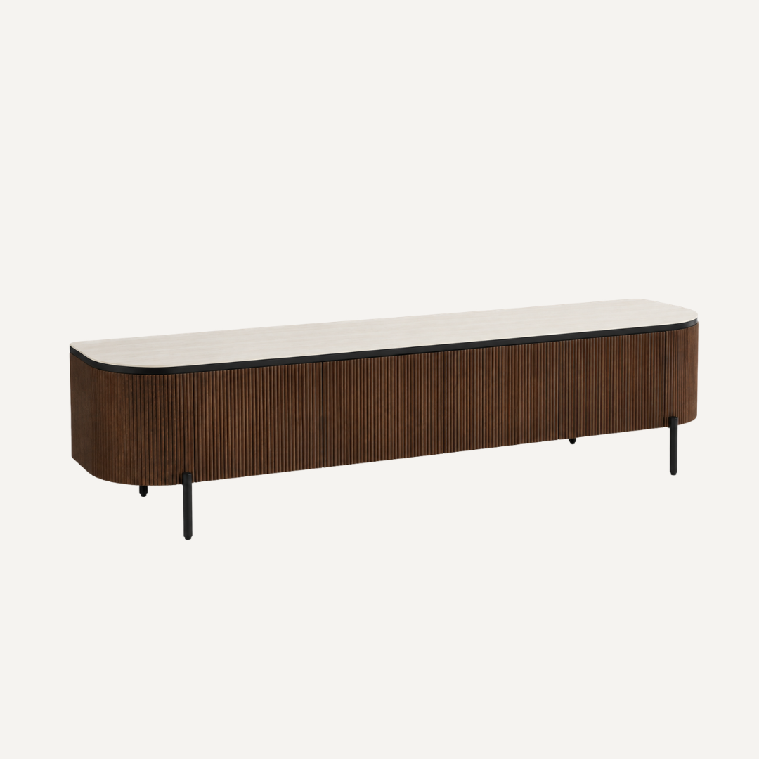 Aqua TT Brown – Meuble TV 200x50x55 cm – Dessus en Céramique Beige