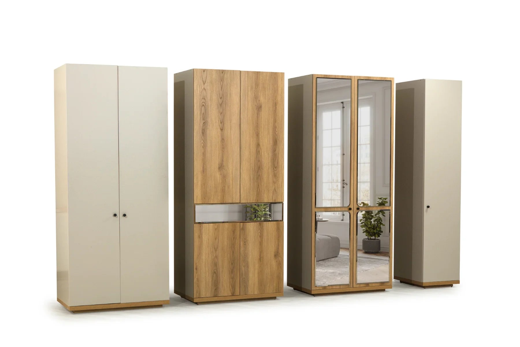 Armoire Belen 6 portes avec miroir et tiroirs