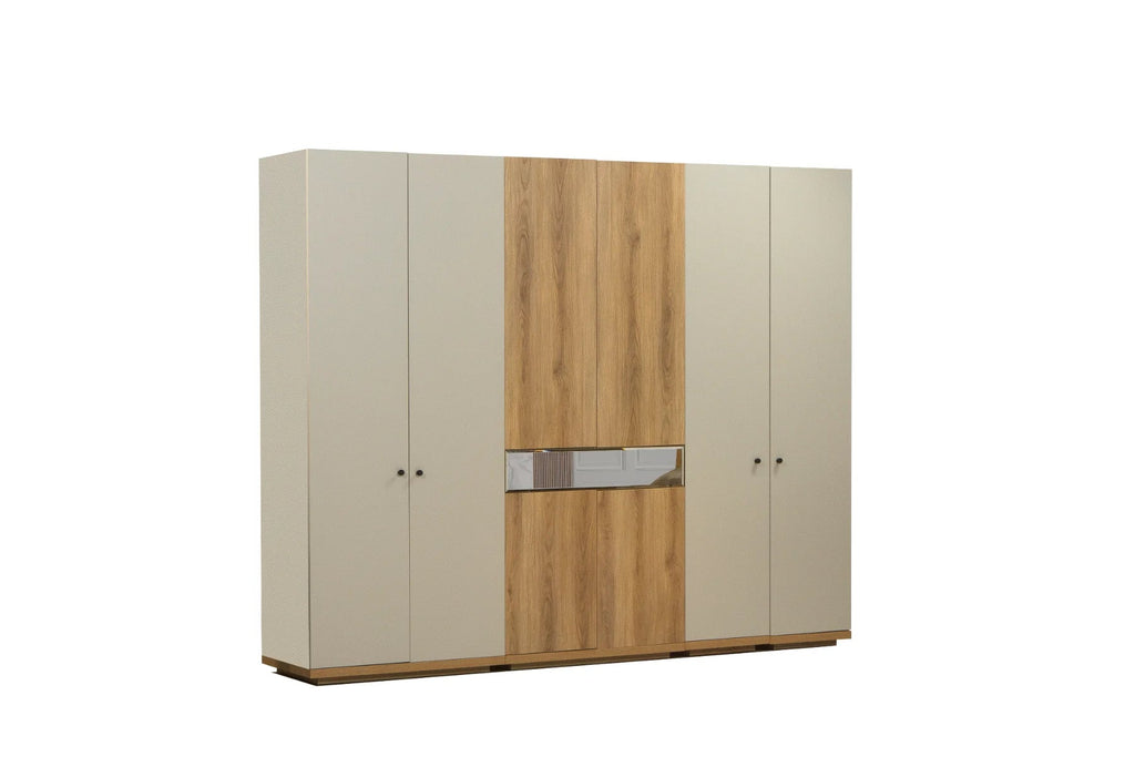 Armoire Belen 6 portes avec miroir et tiroirs