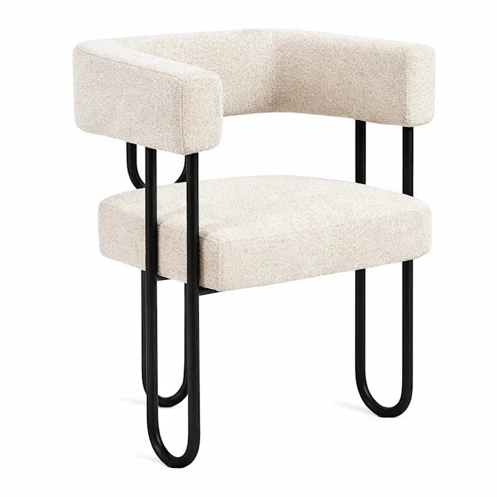 Chaise Arca Design – Bouclé Industriel & Acier Noir