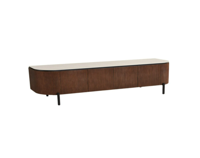 Aqua TT Brown – Meuble TV 200x50x55 cm – Dessus en Céramique Beige
