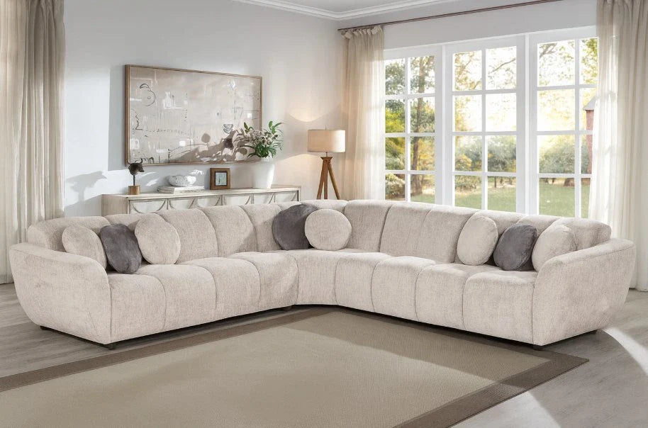 Livorno | Canapé d'angle de luxe avec pouf en option