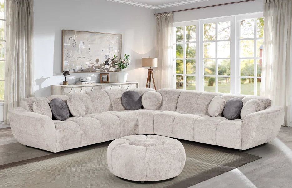 Livorno | Canapé d'angle de luxe avec pouf en option