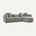 Lioris | Canapé d'angle moderne en tissu doux aux formes arrondies