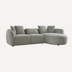 Lioris | Canapé d'angle moderne en tissu doux aux formes arrondies