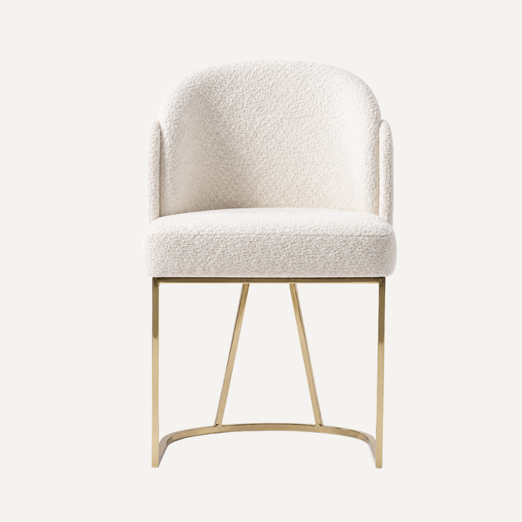 Chaise Santorin – Crème avec Piètement Doré