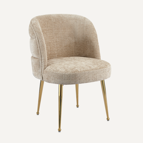 Amara - Chaise design en velours avec pieds dorés