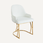 Giovanna | Chaise de salle à manger de luxe en bouclé avec base chromée ou dorée