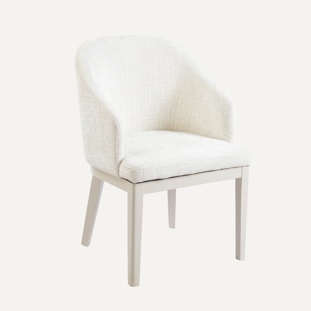 Lunira | Chaise de salle à manger bouclée avec pieds en bois