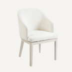 Lunira | Chaise de salle à manger bouclée avec pieds en bois