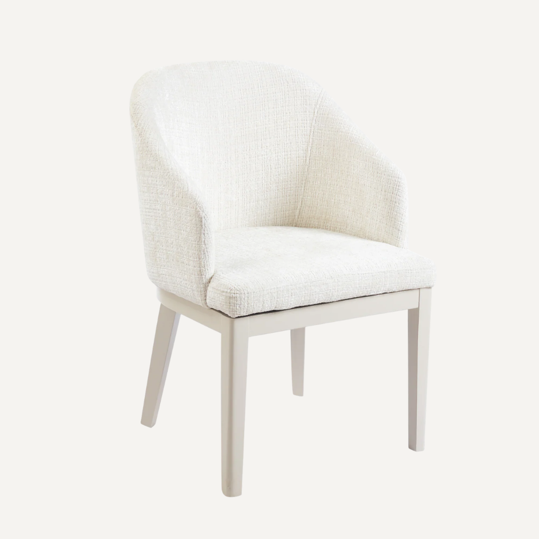 Lunira | Chaise de salle à manger bouclée avec pieds en bois