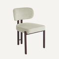 Niva - Chaise de salle à manger en velours avec piètement en bois massif